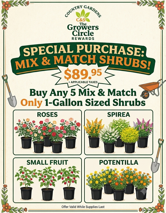 1 Gal Shrubs - Mix & Match 5 / $89.95