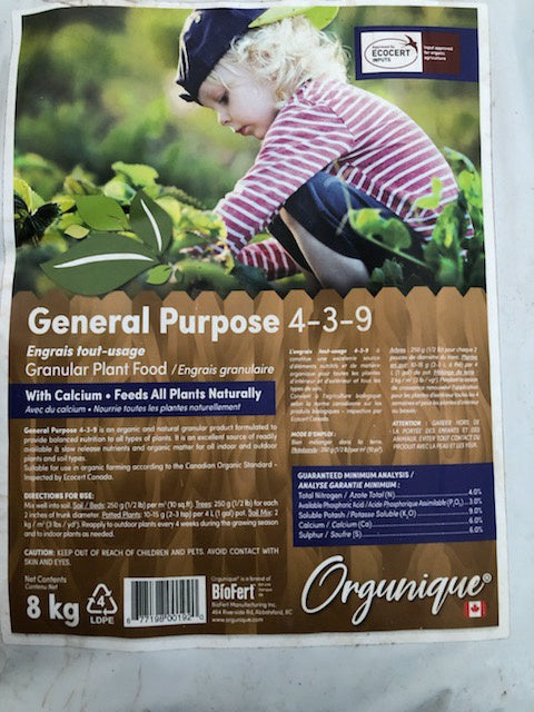 General purpose 4-3-9 - 8Kg Bag
